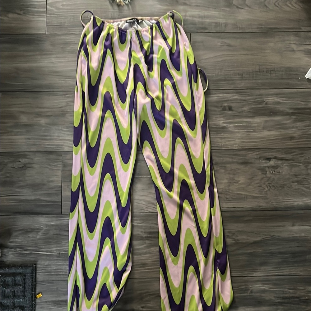 Vibrant Wave Pattern Pants